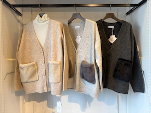 ポケットファーカーディガン【rosiee】