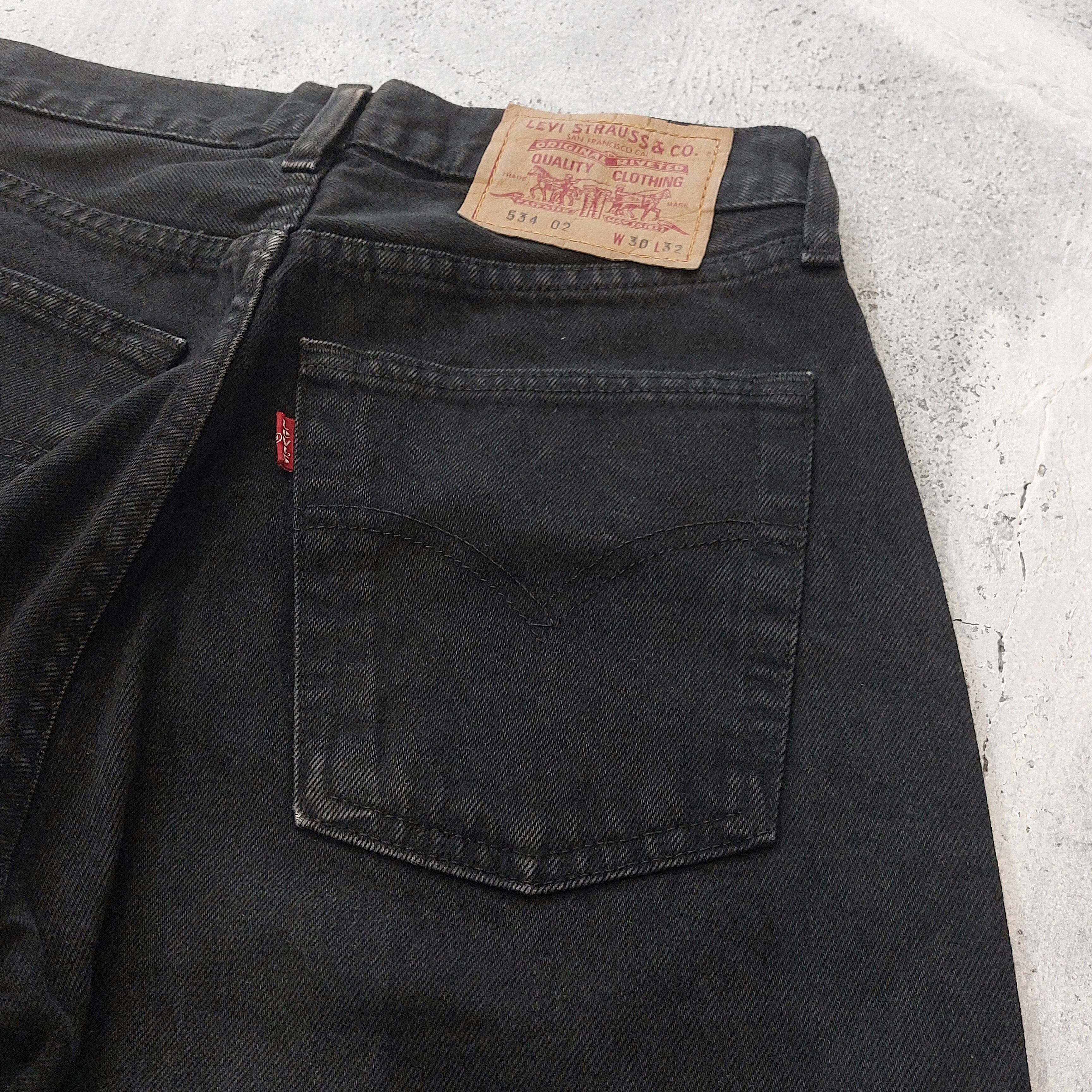 Levi's 534 Black denim pants / Made in Spein[fa-644]リーバイス534