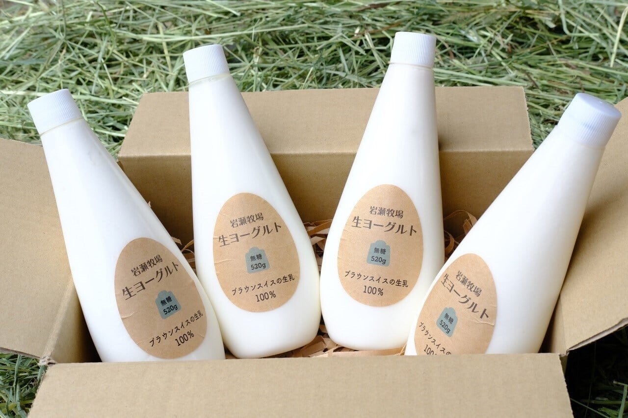 岩瀬牧場生ヨーグルト ギフトセット(無糖520g 4本) | 牧場の恵 online shop