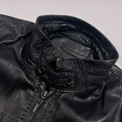 本革 BALMAIN バルマン 羊革 ラムレザー ジップアップ ジャケット L/ブラック系 メンズ