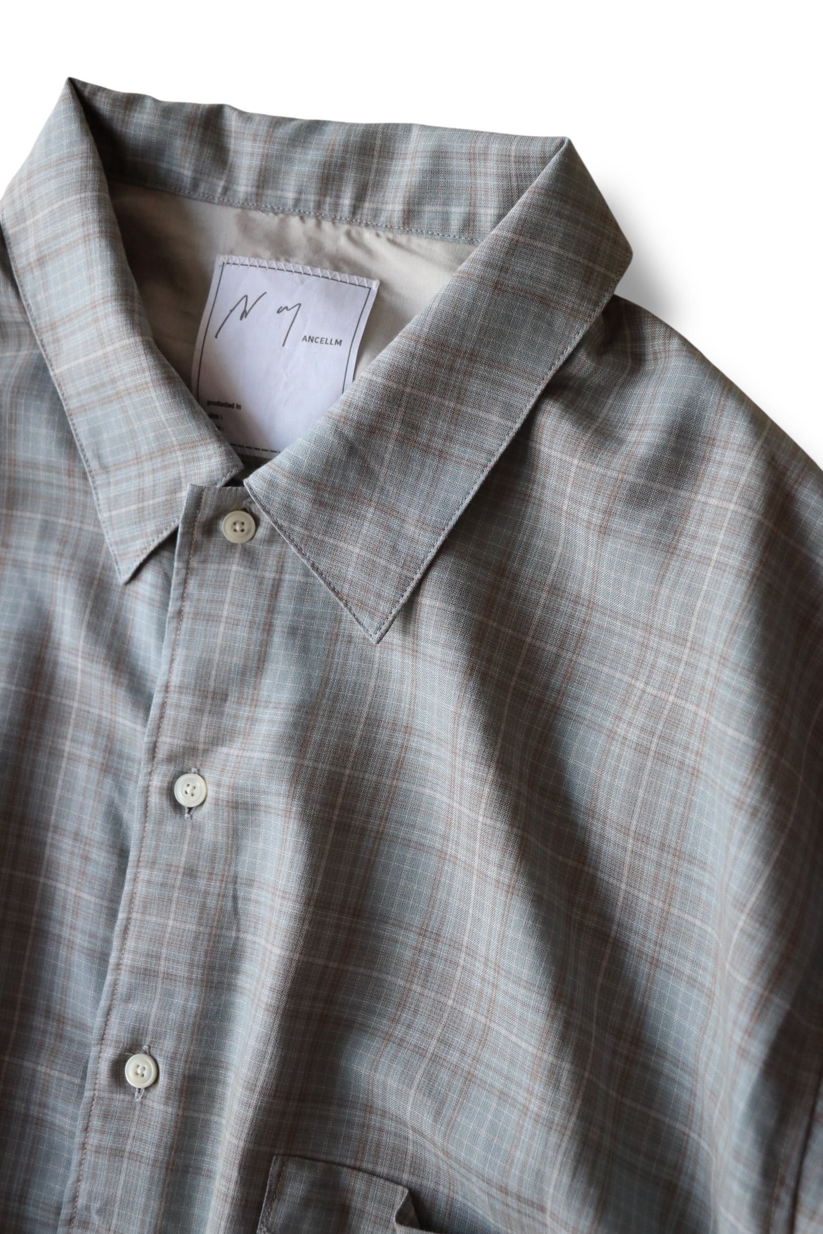 Ancellm - AGING RAYON CHECK SHIRT- / ANC-SH80 / アンセルム
