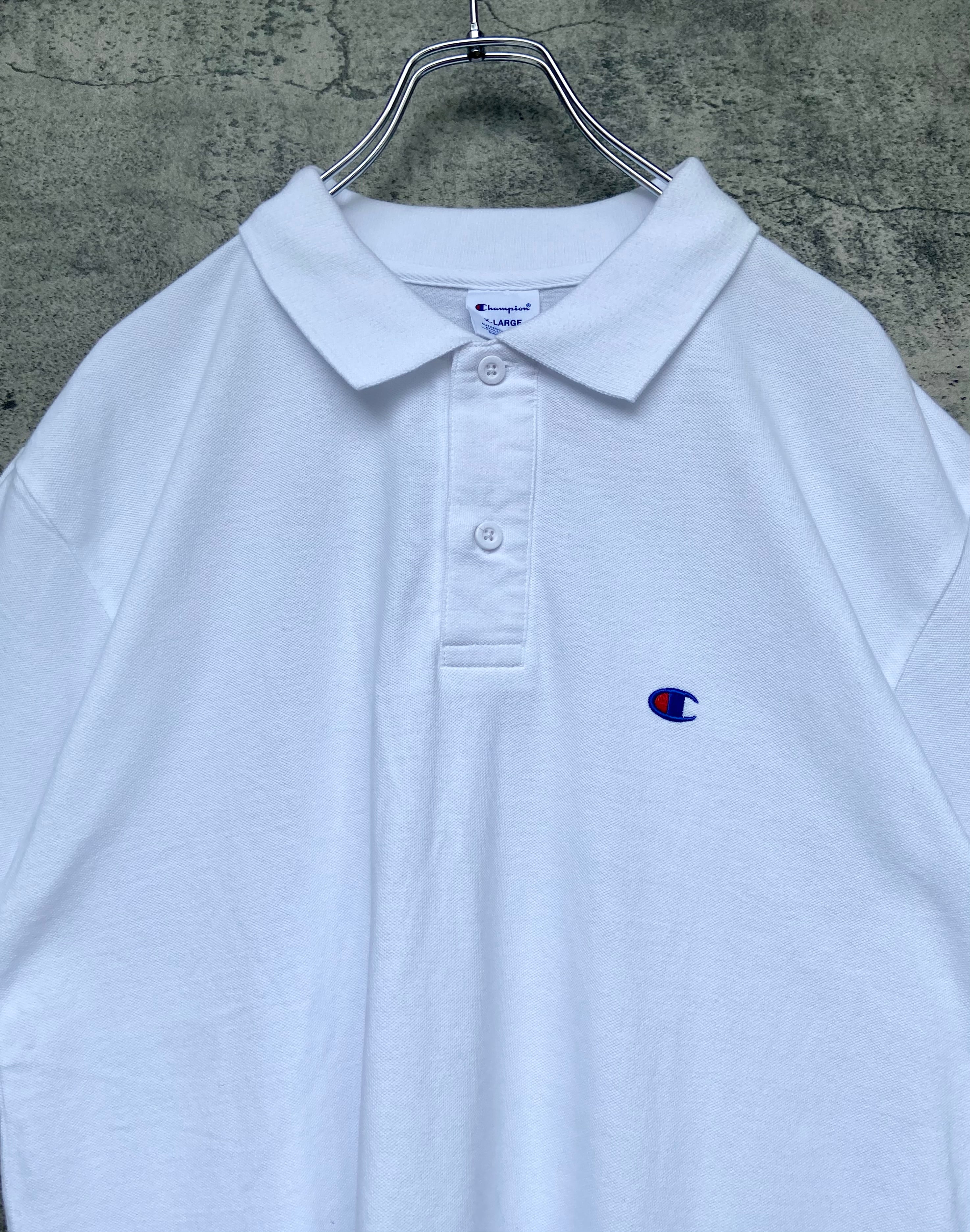 Champion/チャンピオン ポロシャツ オーバーサイズ 刺繍ロゴ　白