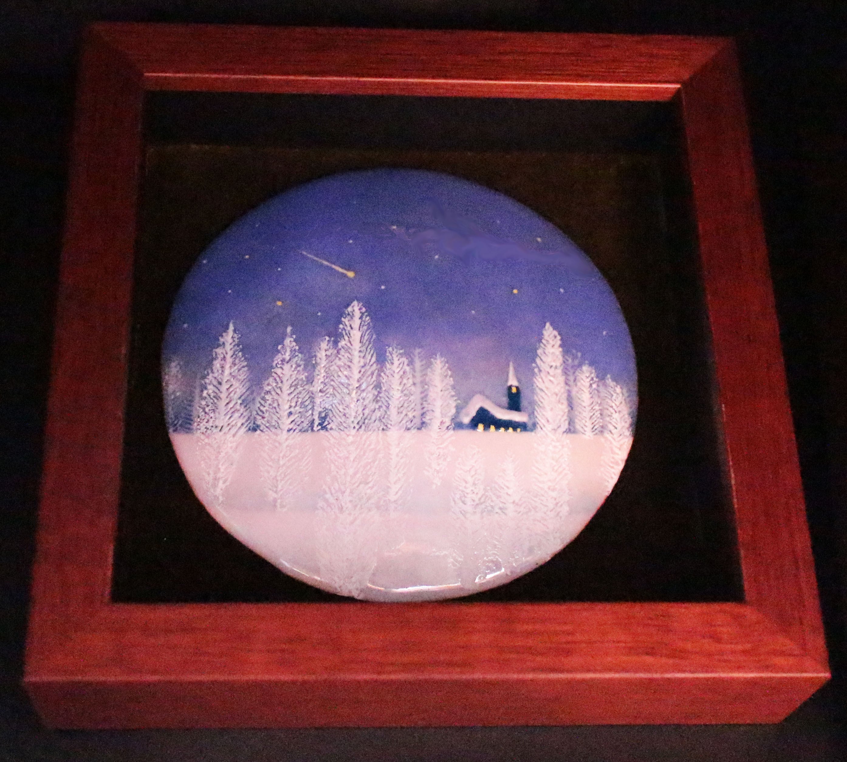 七宝焼 壁画 ⑥ 七宝焼き壁掛けプレート】 雪の風景 | watsucle