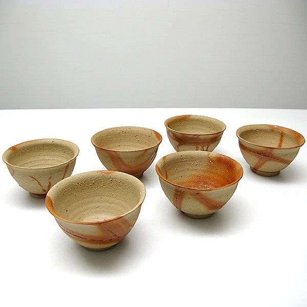 津軽金山焼・汲出茶碗・六客揃・No.140524-04・梱包サイズ60