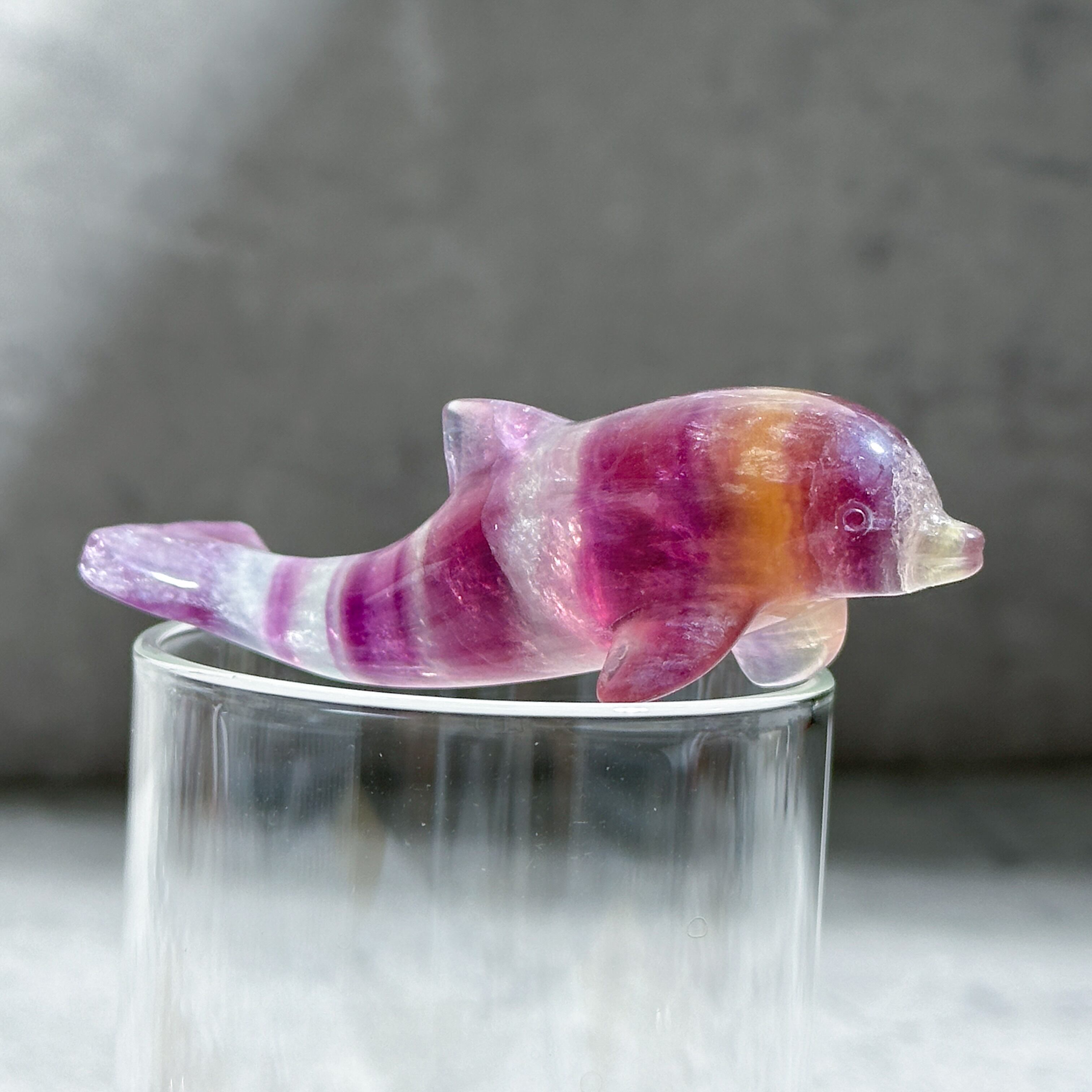 レインボーフローライト イルカ32◇Fluorite◇天然石・パワーストーン