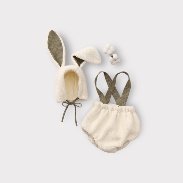 rabbit bonnet and rompers