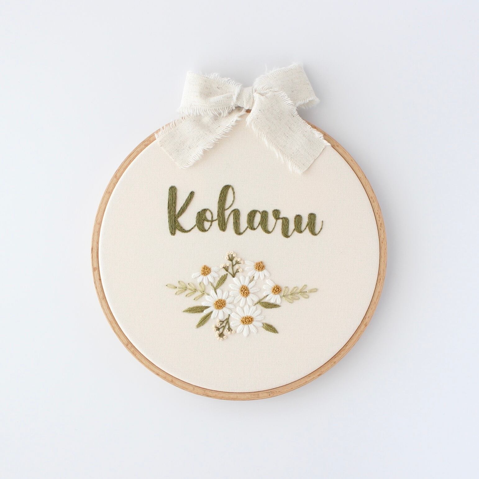 Name Hoop - Whale | お名前刺繍アート | Little Joy Embroidery