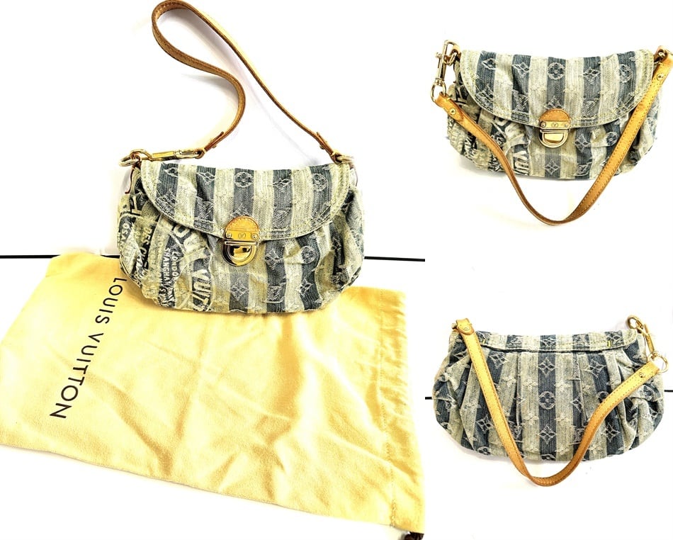 限定 LOUIS VUITTON ルイヴィトン モノグラム デニム ミニプリーティ
