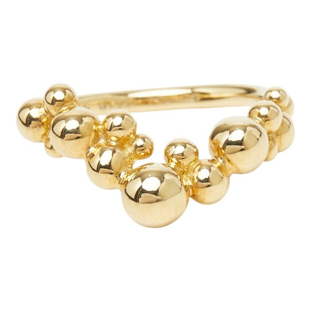 ジョージジェンセン ムーンライト グレープ リング 指輪 #51 K18YG イエローゴールド 750 レディース Georg Jensen 【中古】