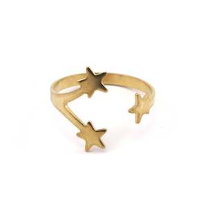 Raw brass Rings - Starリング  RG-012