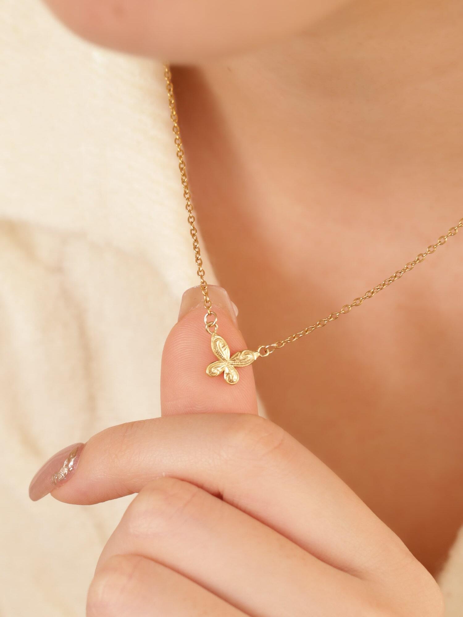 316L hawaiian pulelehua necklace #n82