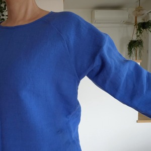 リネン ラグランスリーブ プルオーバー グレー