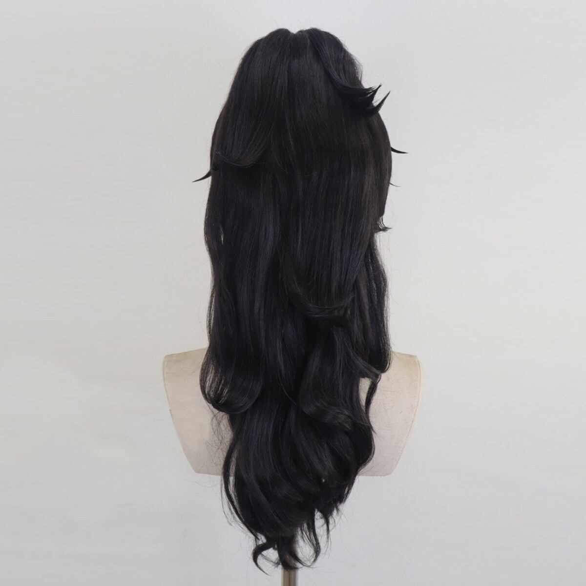 コスプレ耐熱ウィッグ オーダー 造形ウィッグ ブラック センター分け