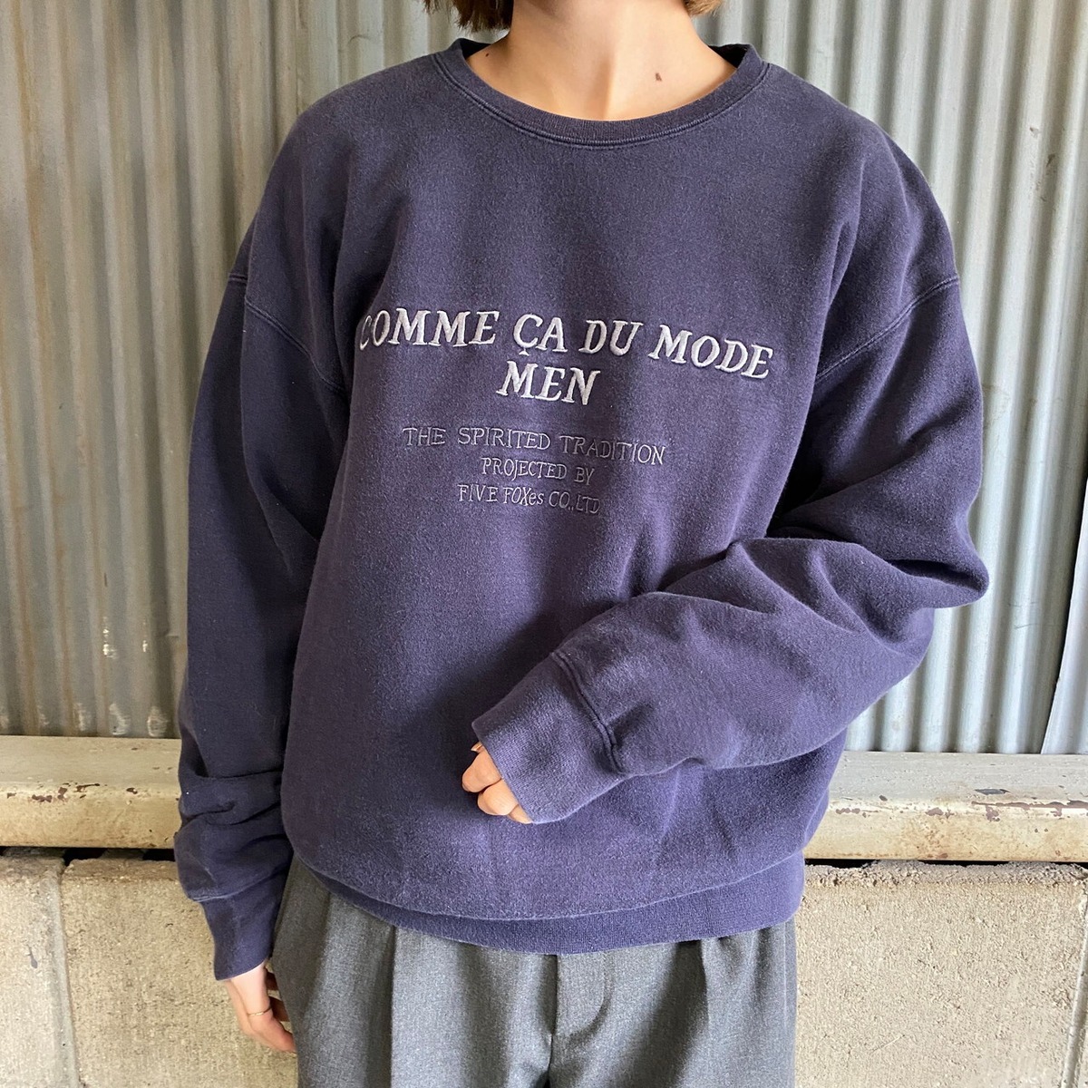 90年代 COMME CA DU MODE MEN コムサデモード ロゴ刺繍 スウェット 