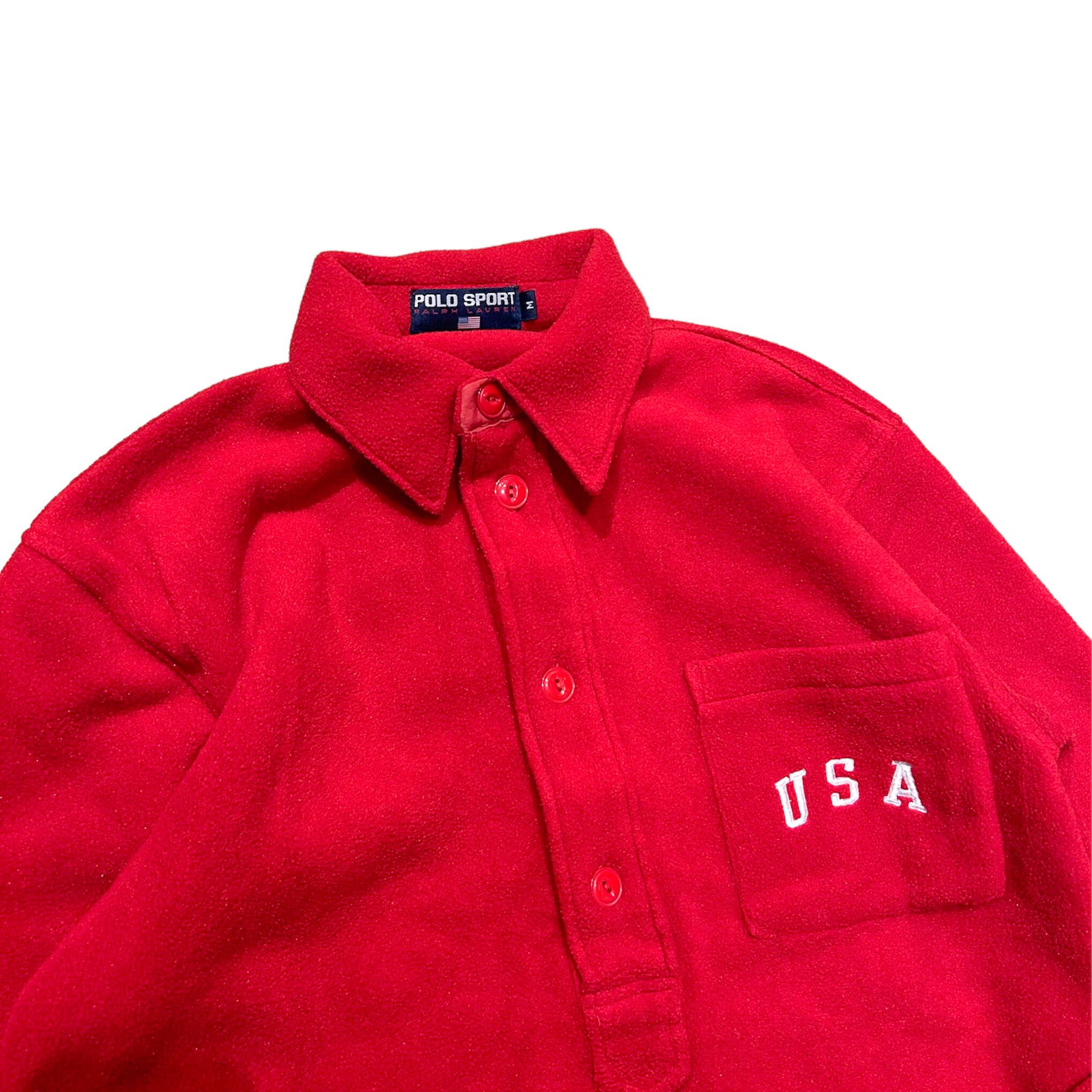 90's POLO SPORT Ralph Lauren Half Button Pullover Fleece M