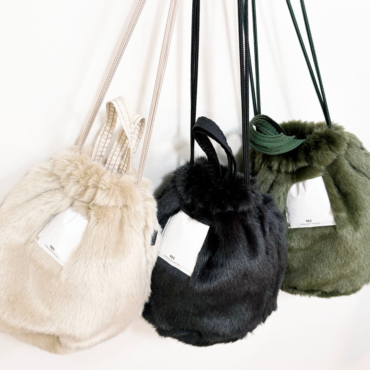 N,P,E   ナプロン  FAUX FUR PATIENT BAG  NP E02-3026 フェイクファーペーシェントバッグ -Sサイズ-