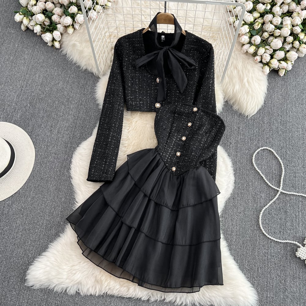 サブカル 服 地雷系 通販 セットアップ ジャケット チューブトップワンピ レトロ ハイウエスト 細見え