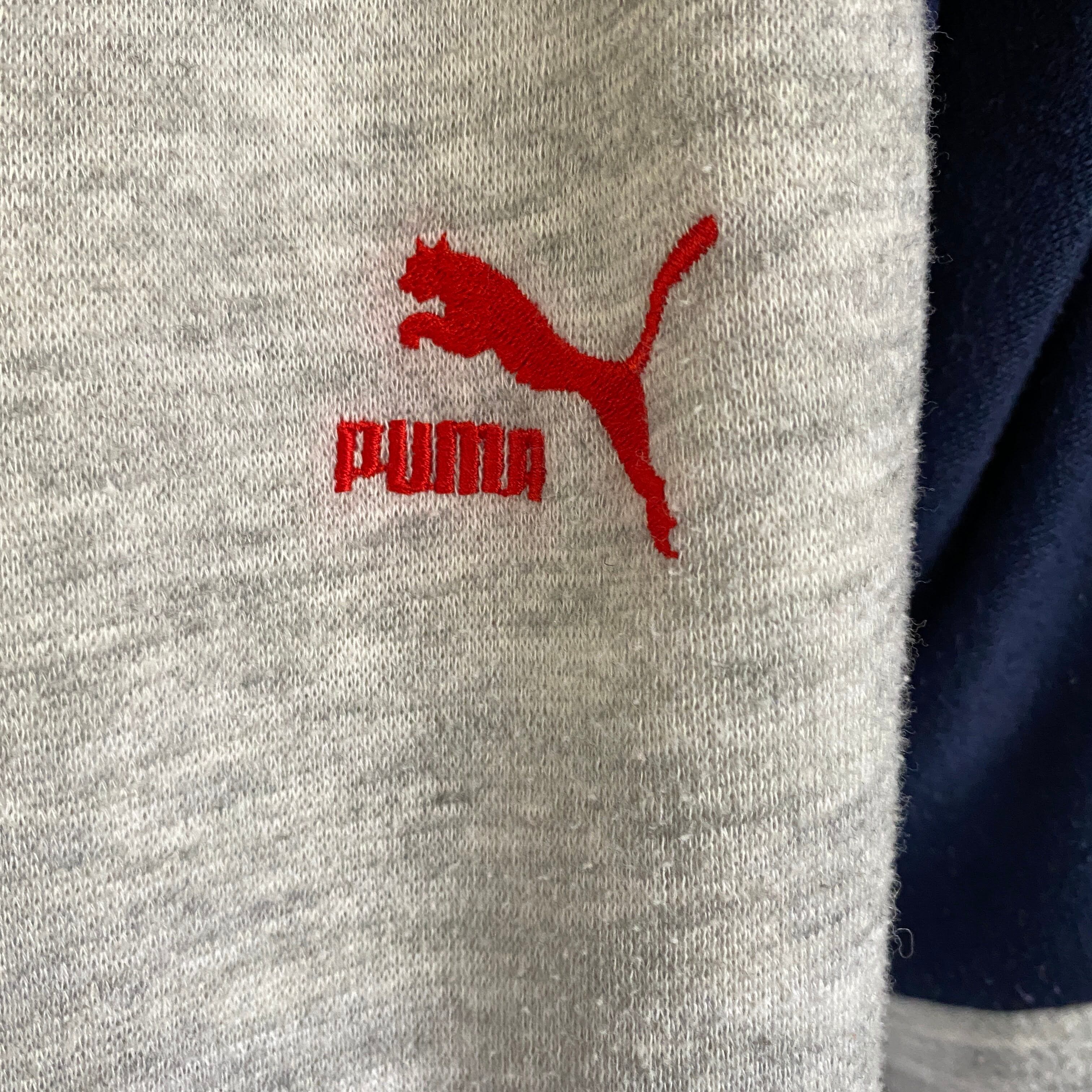 プーマ 80s スウェットジャケット M グレー系 PUMA ロゴ刺繍 オールド ヴィンテージ メンズ  【R220928】詳細説明文