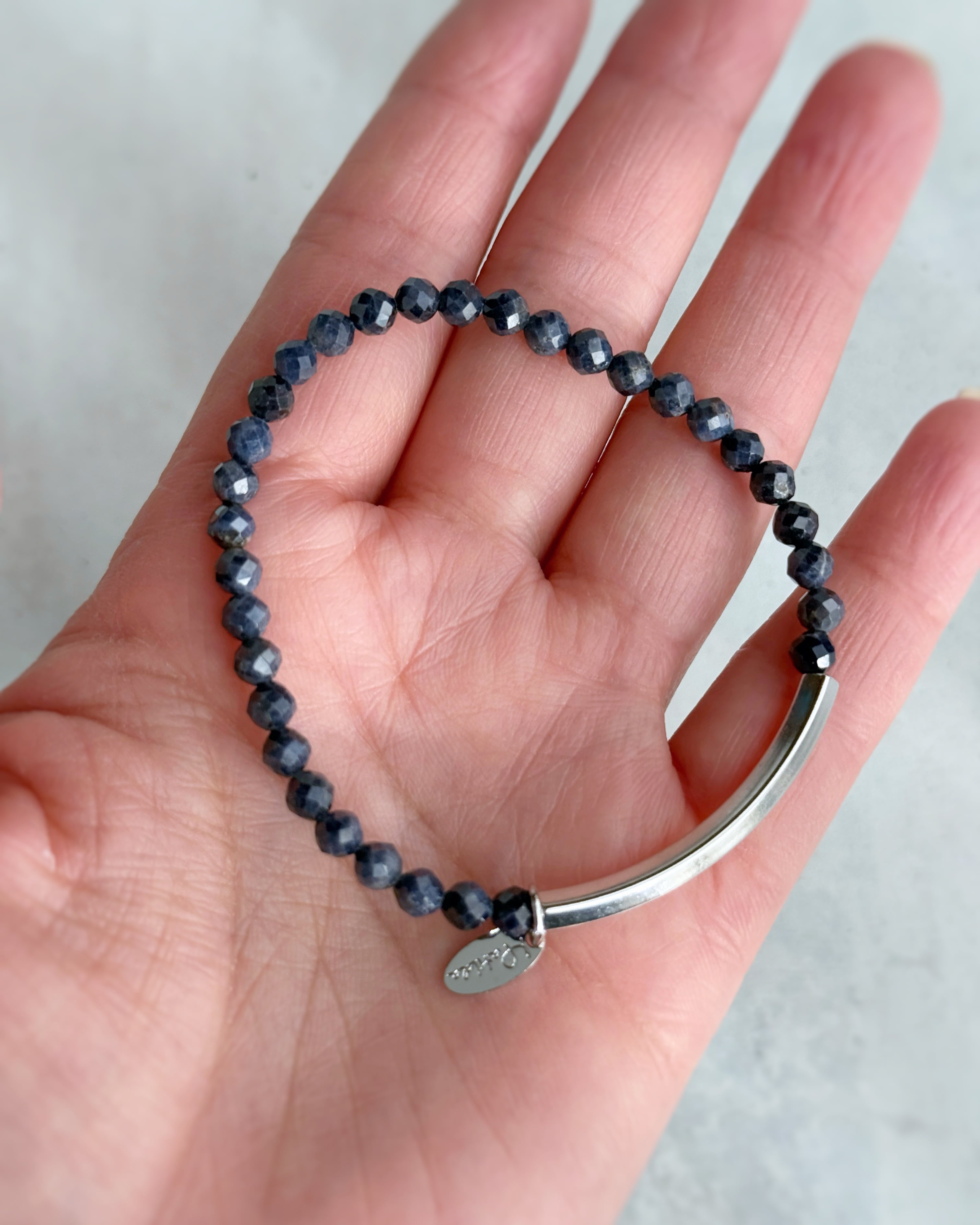 【再販】Tube & stone bracelet(サファイア)