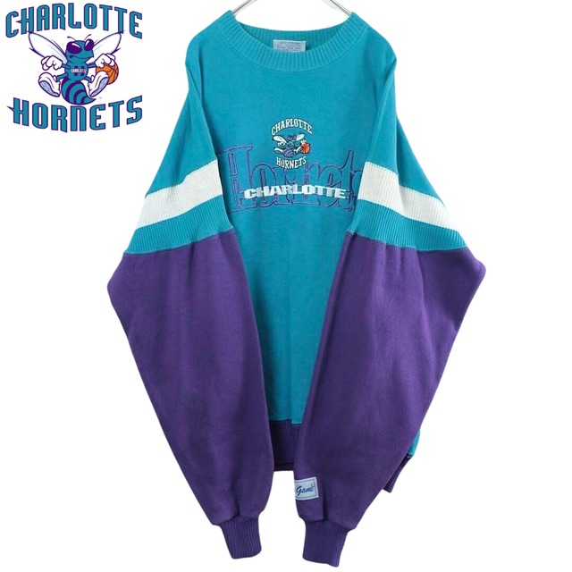 Charlotte Hornets NBA ホーネッツ スウェット トレーナー 刺繍 90s