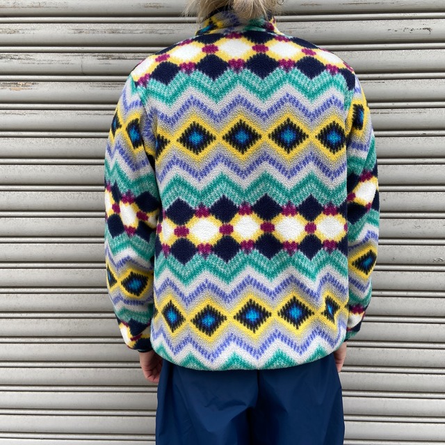patagonia パタゴニア　シンチラスナップT フリース　幾何学模様　柄　M