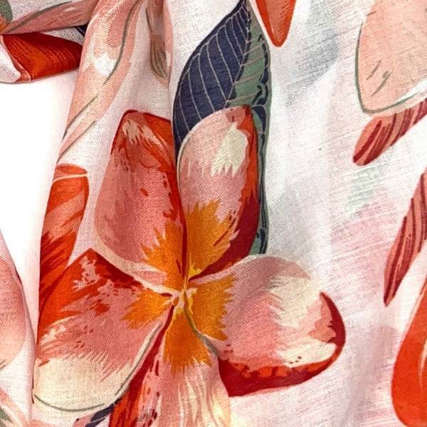 フラワー柄ストール 大判ストール ユニセックス ビスコースコットン 3