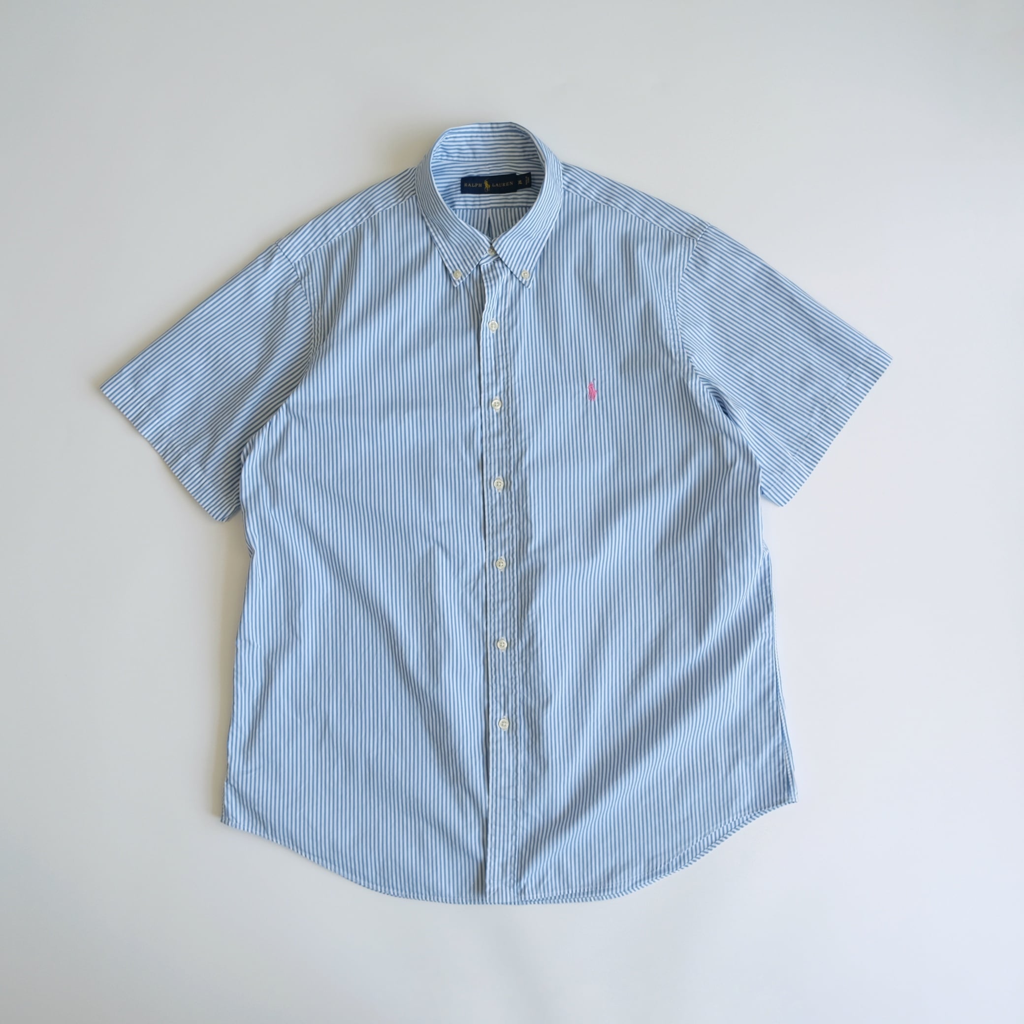 Ralph Lauren】刺繍ロゴ 半袖BDストライプシャツ 白青 XL | RE:FOUND Ralph Lauren】刺繍ロゴ 半袖BDストライプシャツ 白青 XL | RE:FOUND