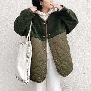 Boa switch wave quilting jacket (khaki)