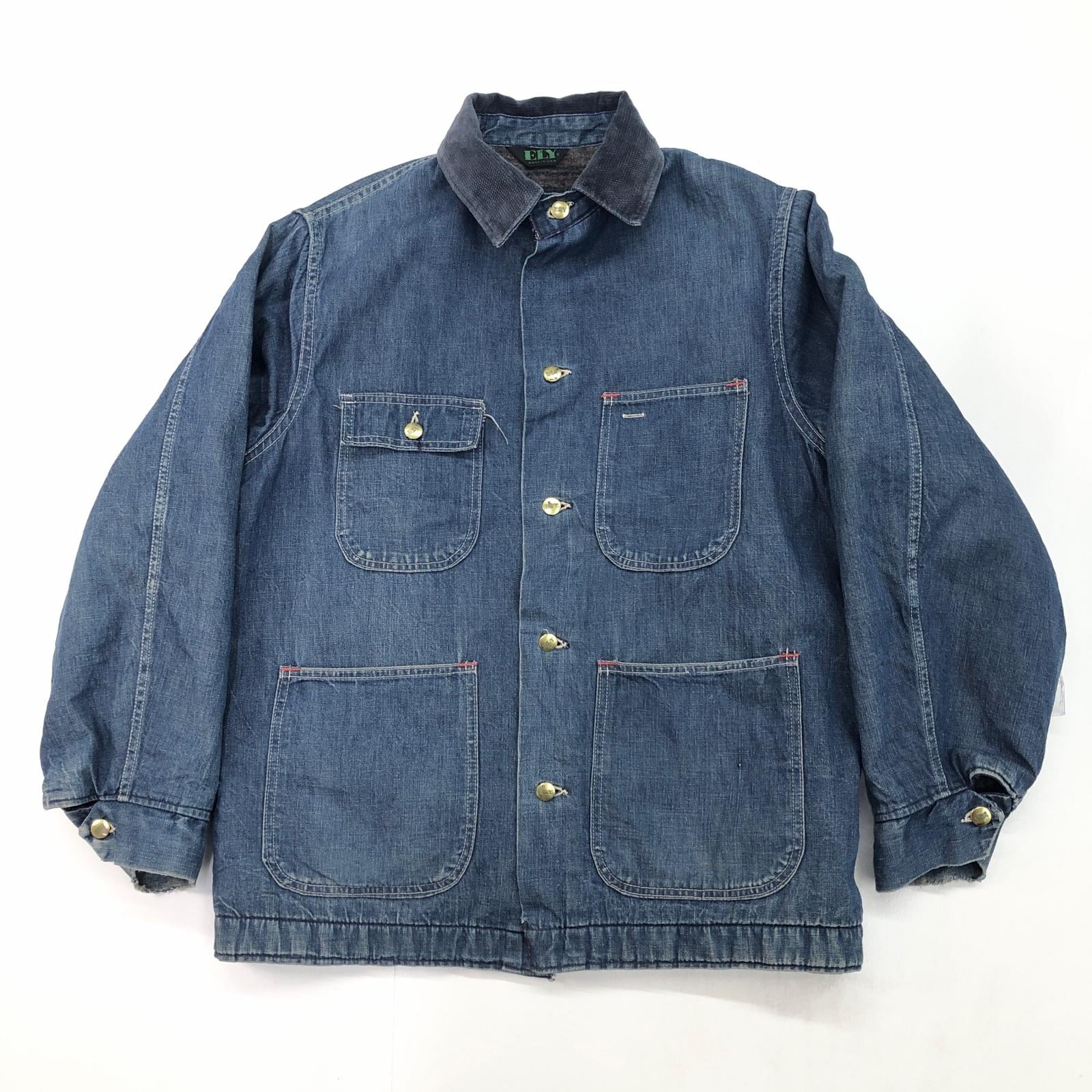 ELY エリー 70年代 USA製 ブランケット付き デニムカバーオール ワーク ELY エリー 70年代 USA製 ブランケット付き デニムカバーオール ワーク