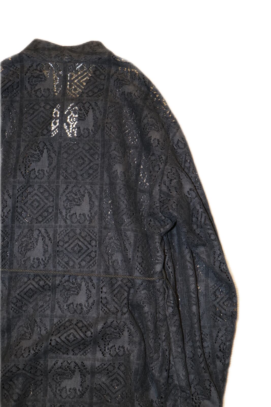 Sasquatchfabrix. VELVET LACE WA–NECK SHIRT (BLACK) 23AW–SY9−002