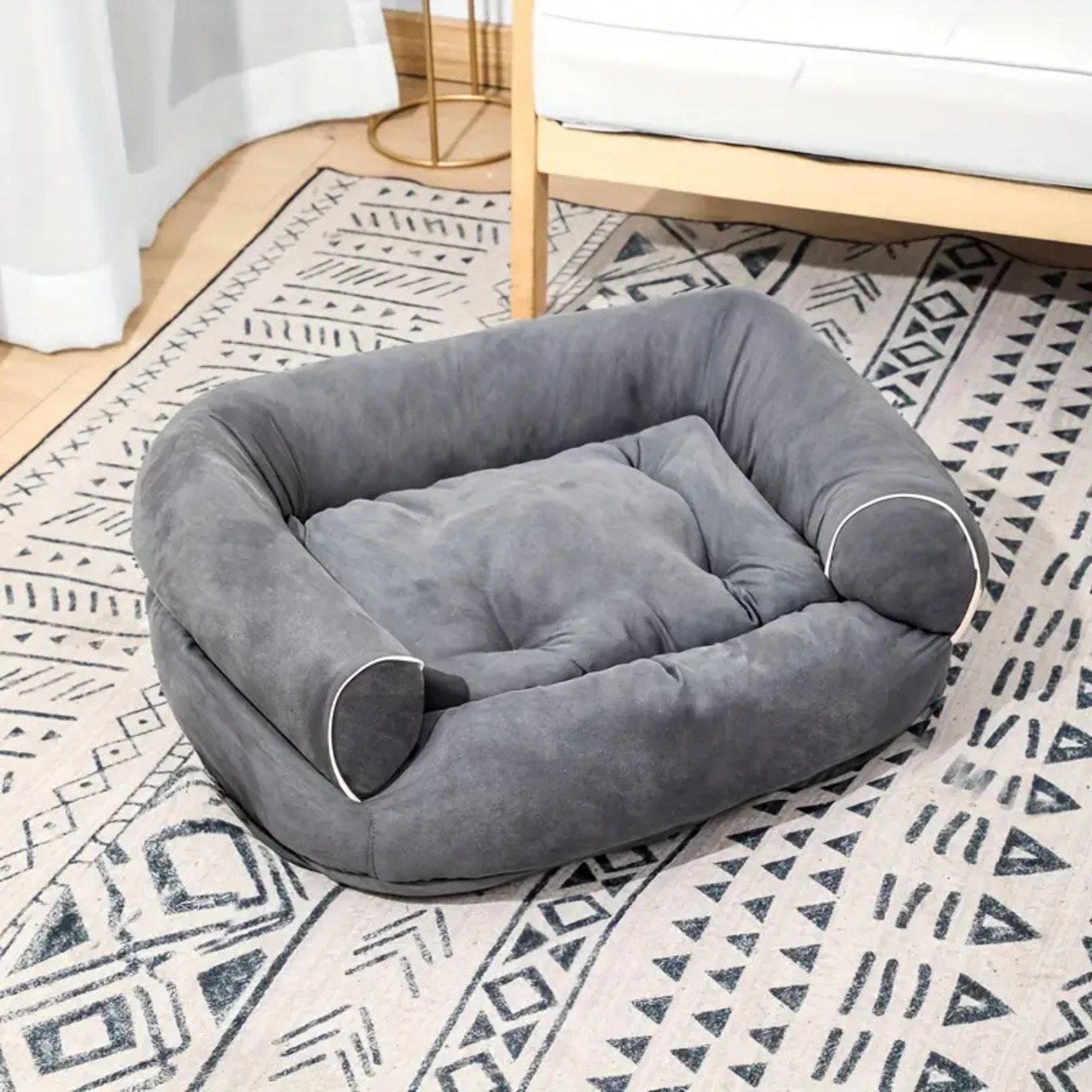 犬用ベッド・クッション 大きめ グレー るいし 