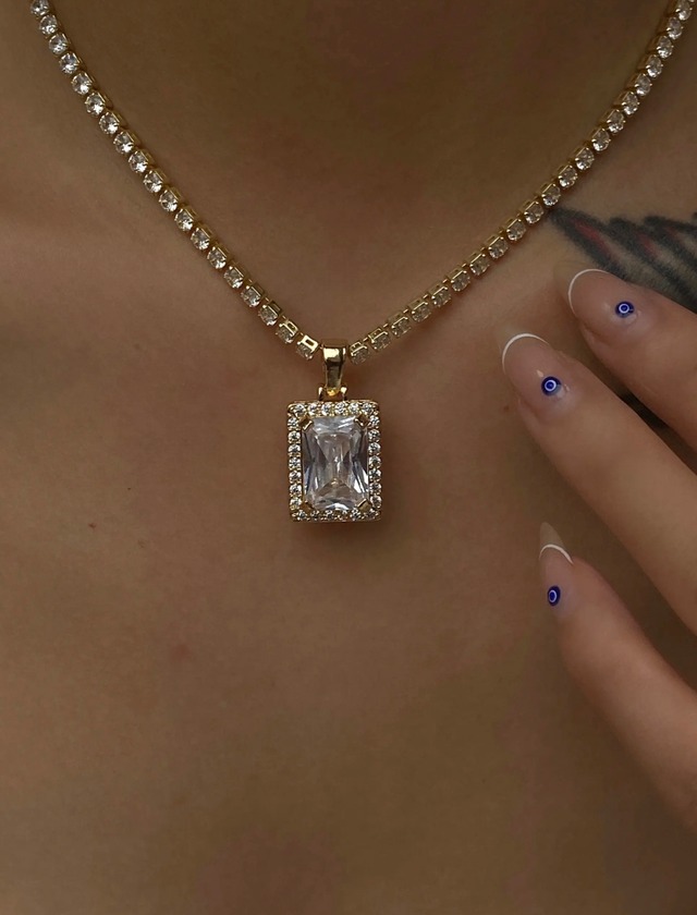 Square Zirconia Necklace