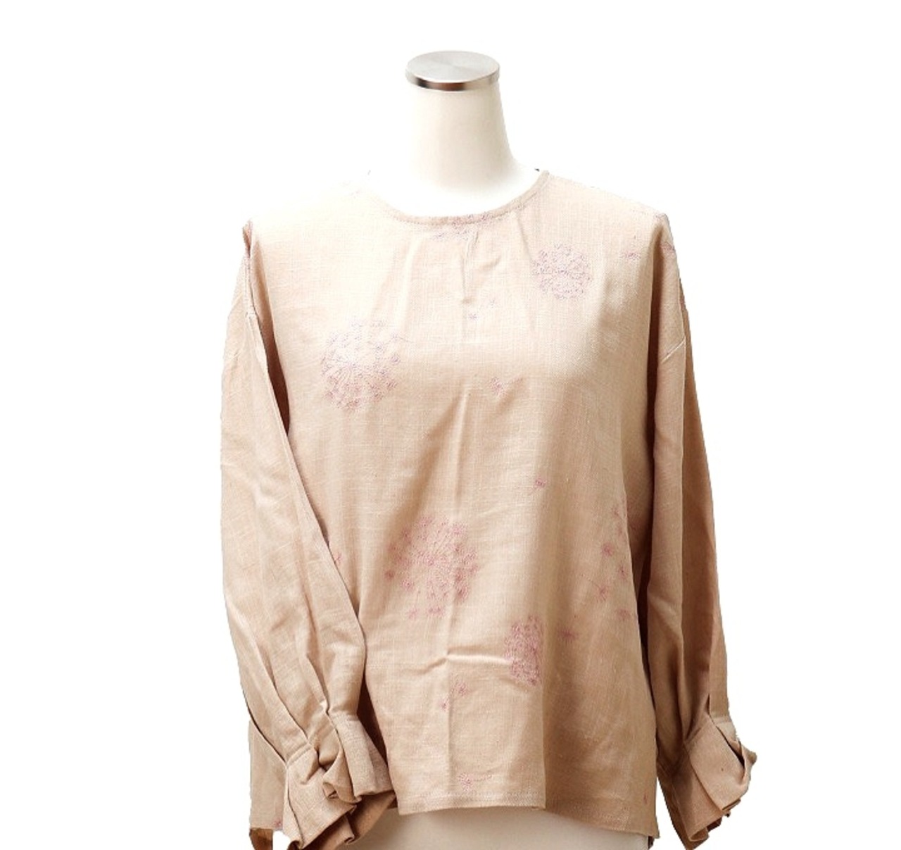 ブラウス｜【ohana】 花柄刺繍 袖タック 春夏