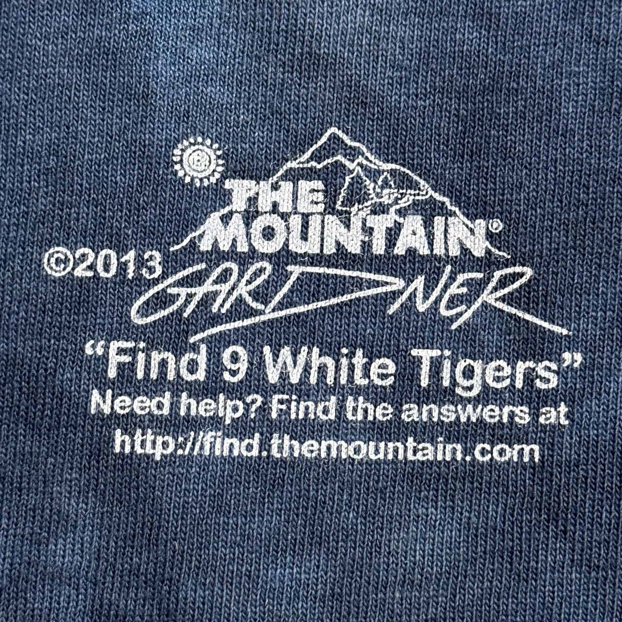 【THE MOUNTAIN】アニマルプリント Tシャツ 半袖 ビッグサイズ ホワイトタイガー トラ 虎 タイダイザマウンテン メキシコ製 2013 L 古着