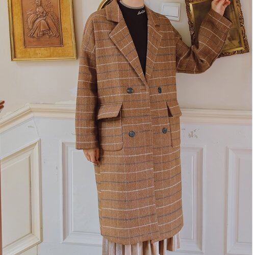 チェスターコート レディース チェック柄 ロング丈 アウター 秋冬新作