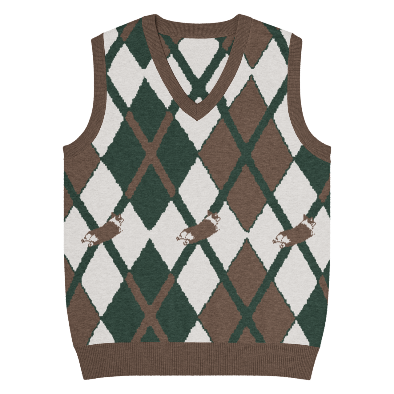 WIGGLE ARGYLE Knit Vest　[T0098]