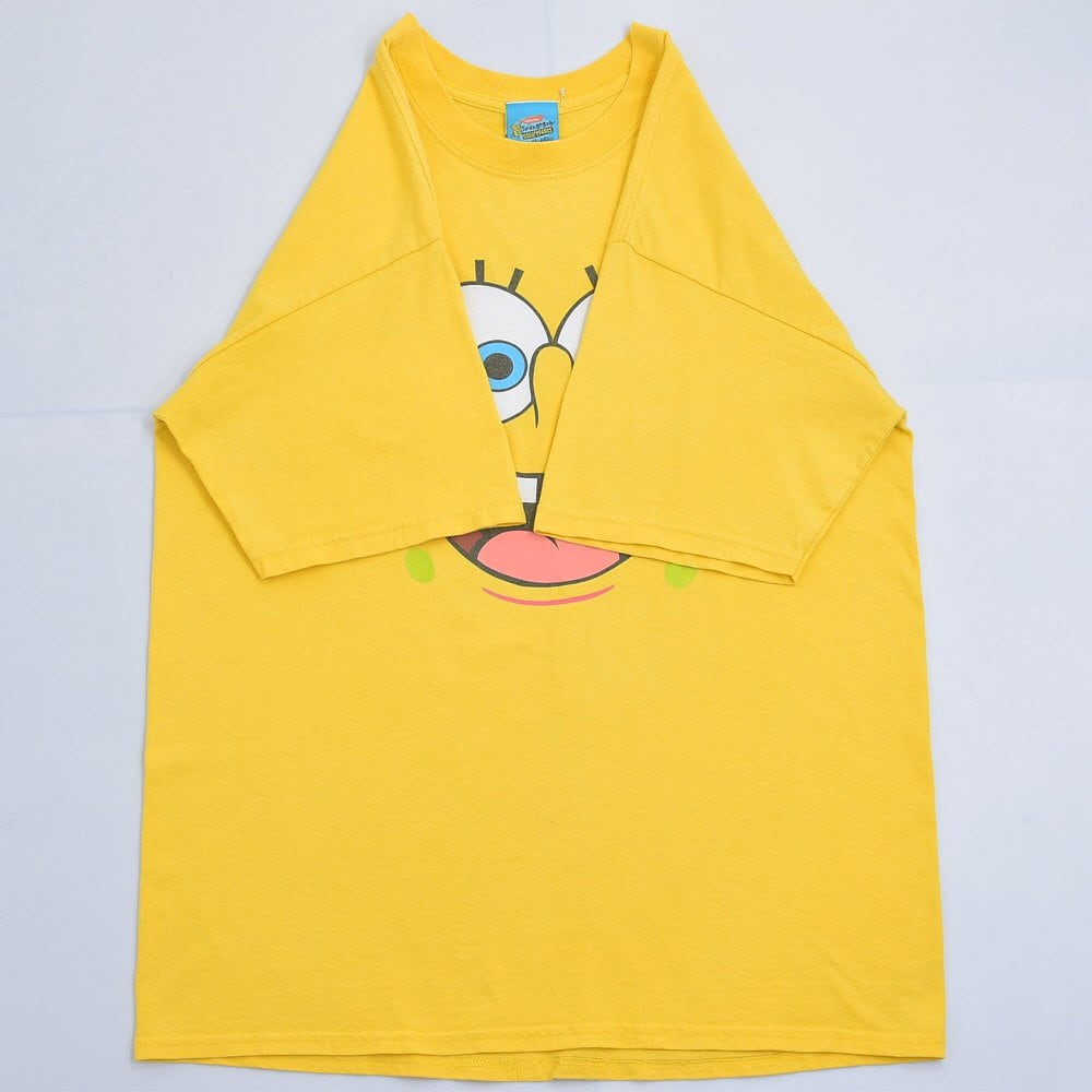 00s SpongeBob スポンジ・ボブ フェイスプリント キャラクターT 00s SpongeBob スポンジ・ボブ フェイスプリント キャラクターT