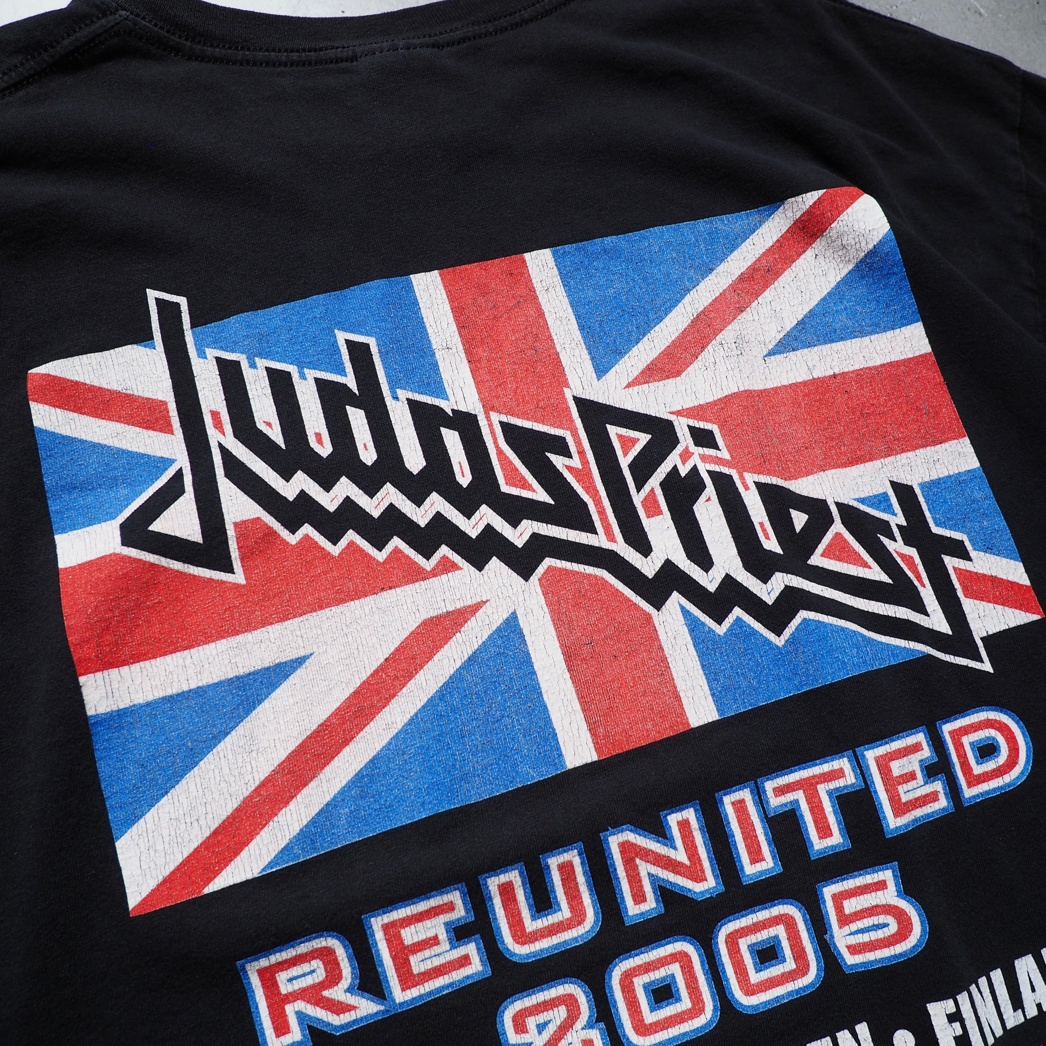 2005s ” Judas priest ” World tour graphic printed Black loose Tee