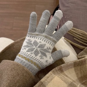 ノルディック柄 スマホ対応 手袋 レディース 秋冬 北欧風 グローブ おしゃれ 大人 かわいい きれいめ カジュアル タッチパネル対応 防寒 保温 冷え対策 通勤 通学 学生 大人可愛い 大人女子