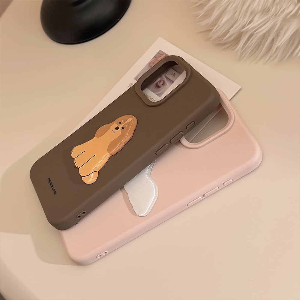 iPhone17~11まで対応】子犬たちに一目惚れ！ぷっくりステッカー 5種類