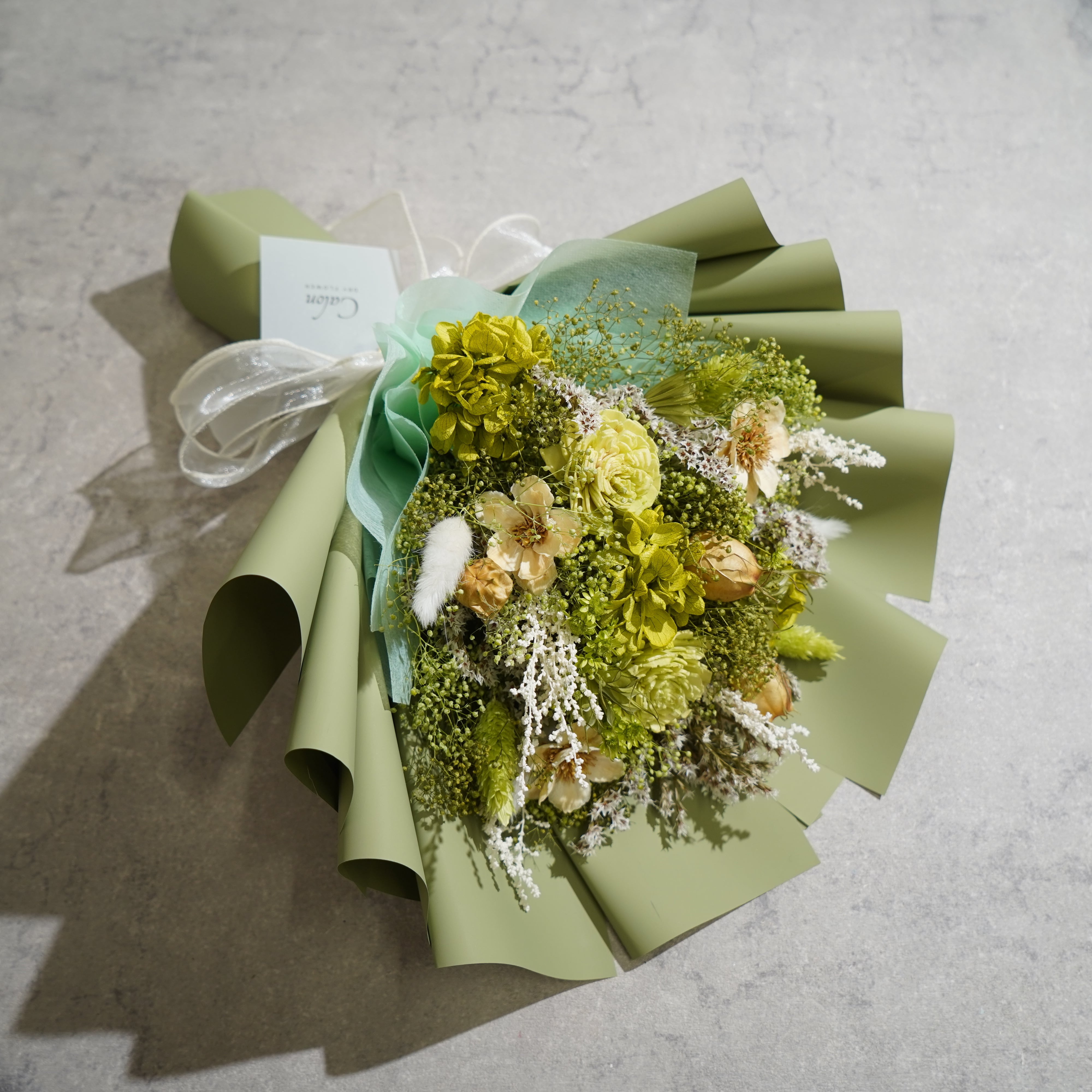 ドライフラワーの花束 Mサイズ ライトグリーン M-431≪限定1点≫