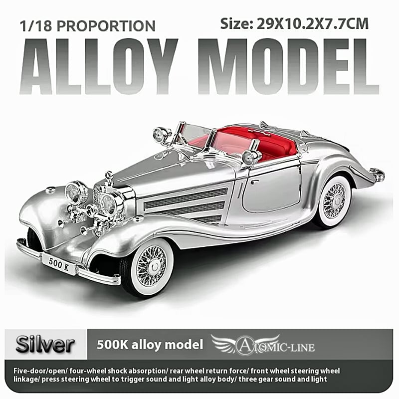 メルセデス ベンツ 500K 1/18 ミニカー 全3色 ライト点灯 エンジン