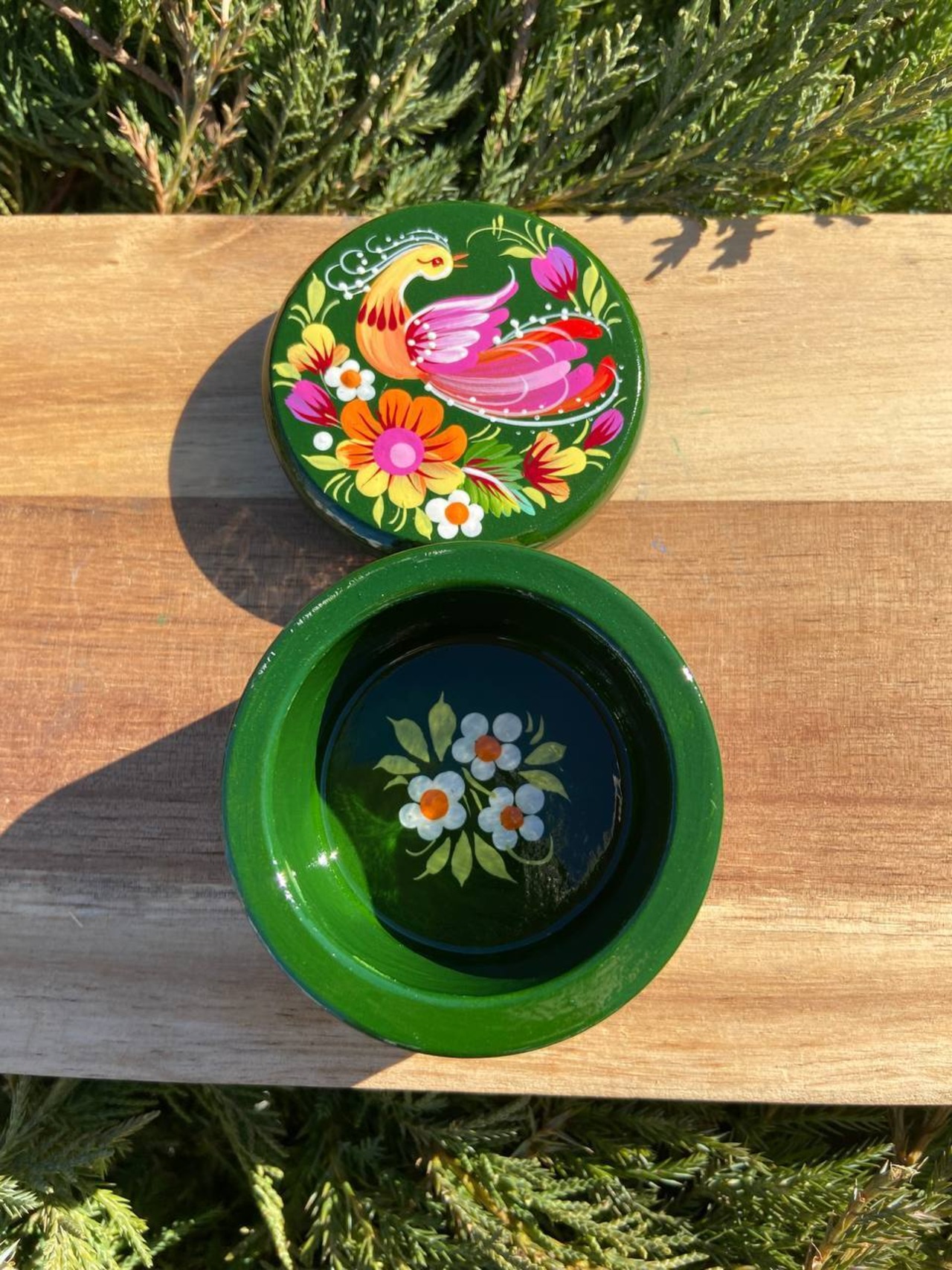 ペトリキウカ塗り　木製小物入れ・ジュエリーボックス（ティモシェンコ作）ウクライナ製 - 7