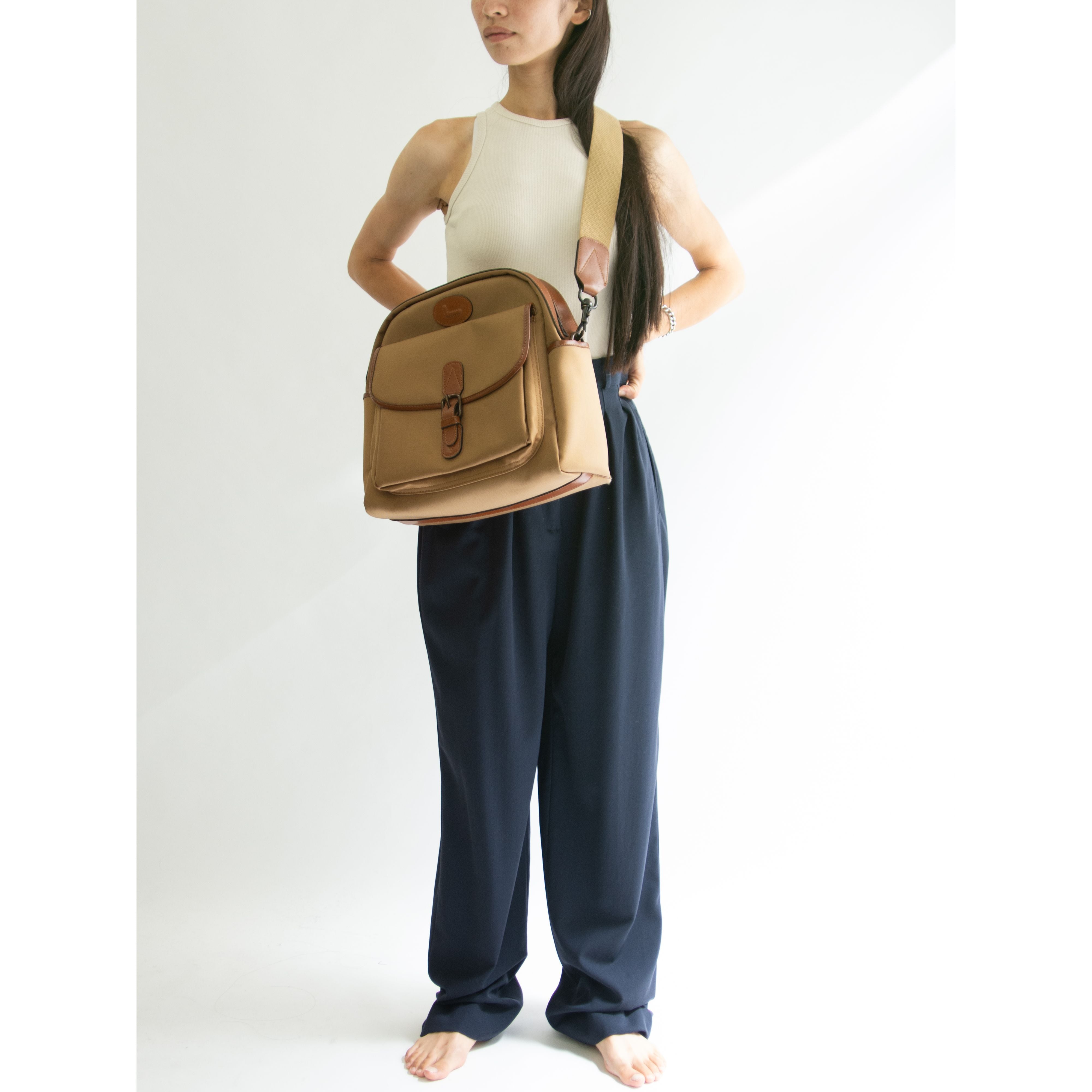 【LANCEL PARIS】Made in France Canvas × PVC Leather Shoulder Bag（ランセル フランス製 キャンバスレザーショルダーバッグ）
