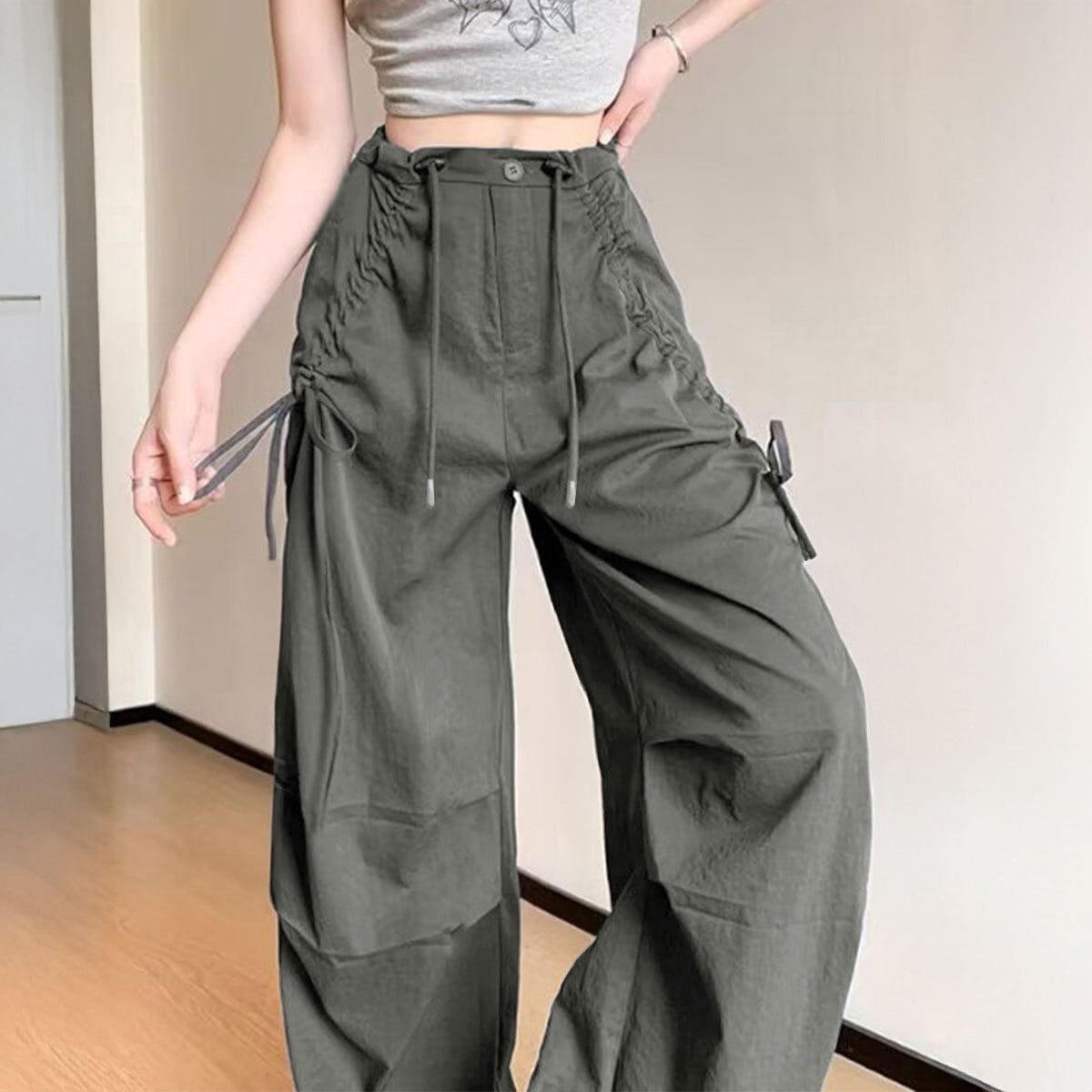 カーゴパンツ レディース 韓国 春夏秋 ストリート アメカジ 大人