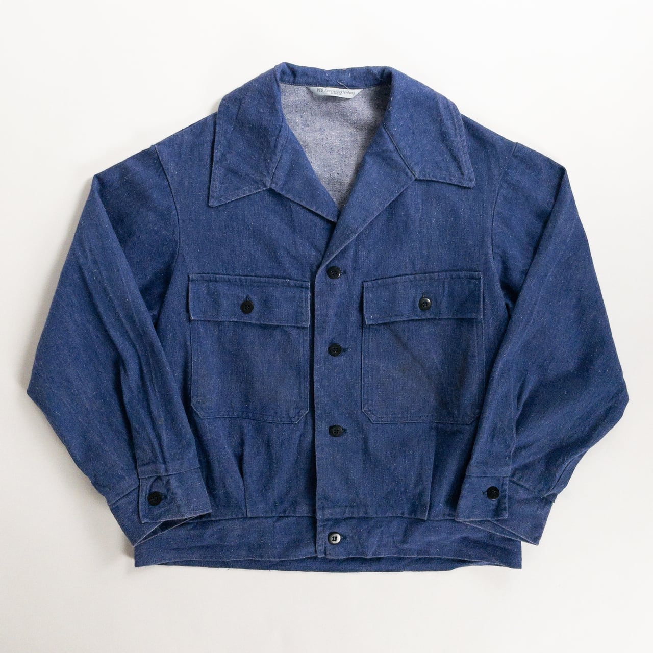 1970-80s "German Vintage" Blue Denim Work Jacket with Flap Pockets