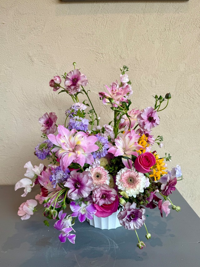 季節のピンクアレンジ