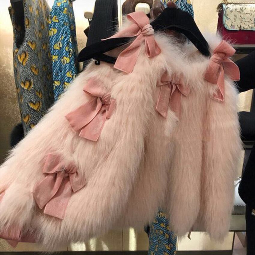 リボン 毛皮 ファー リボン ピンク コート カーデ アウター ジャケット