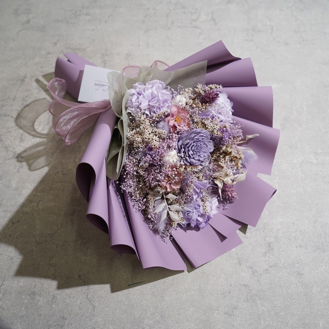ドライフラワーの花束 Mサイズ ライトパープル M-468≪限定１点≫