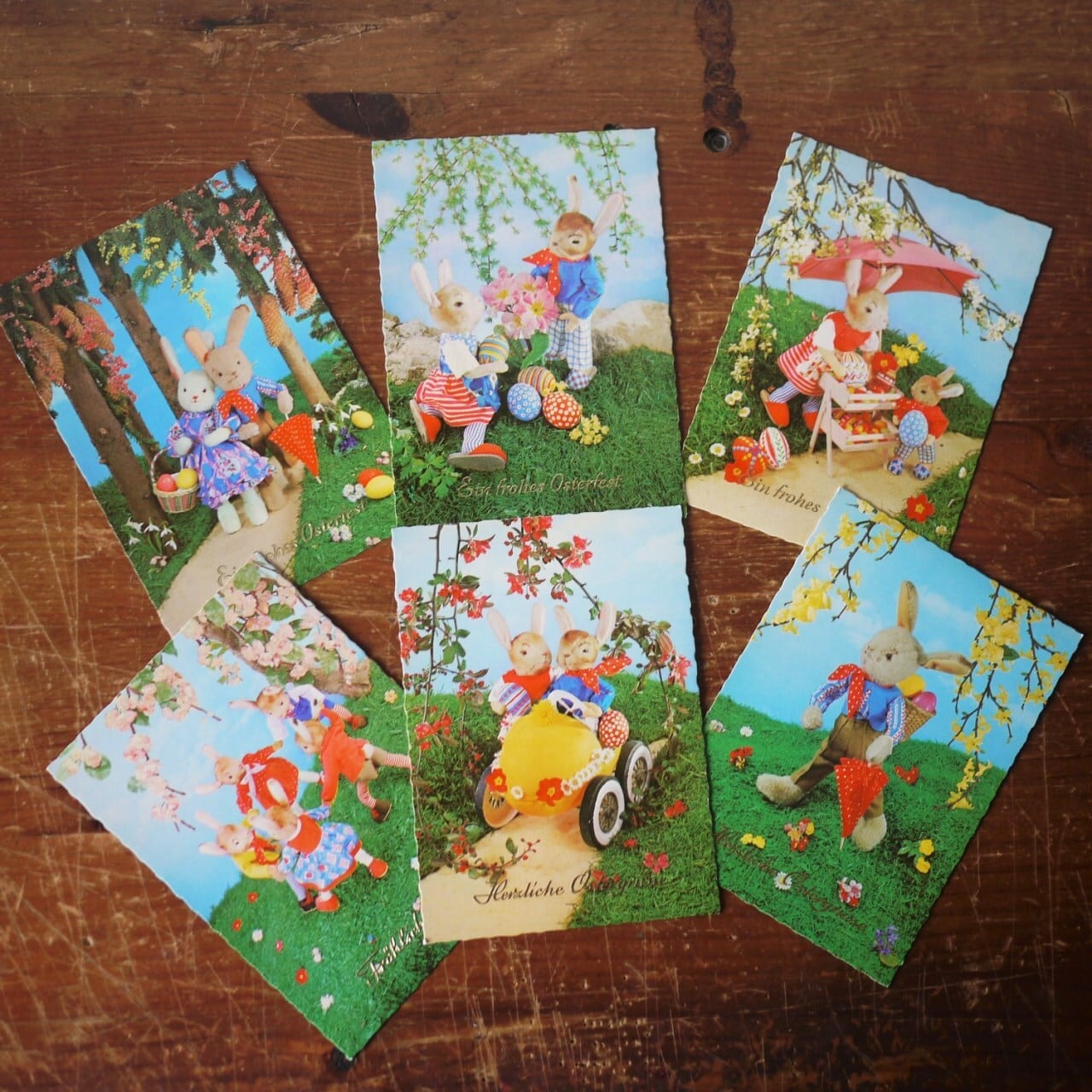 イースター ポストカード うさぎぬいぐるみ 人形劇 ドイツ
